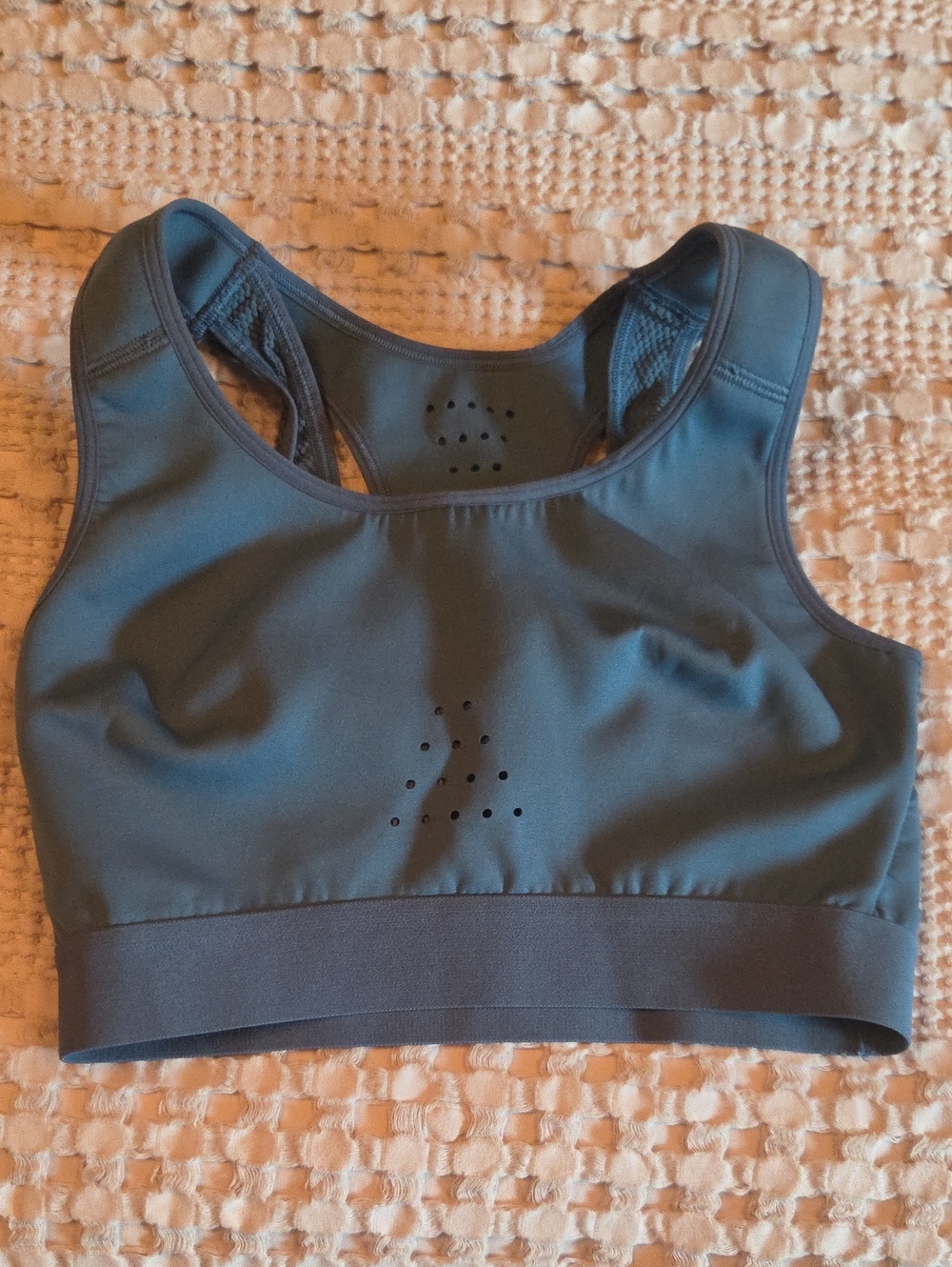 Women’s High-Impact Racerback Sports Bra - Slate Gray/ Blue Small
